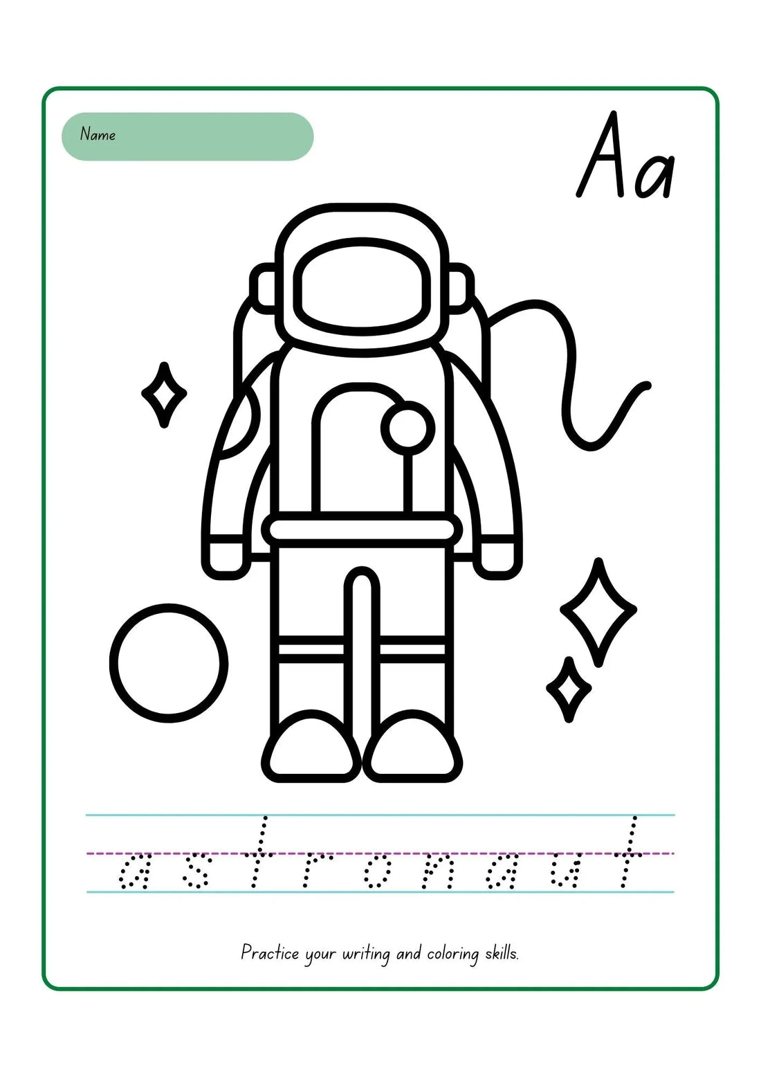 Color the Astronaut Worksheet for Kids - Fun Coloring Activity - nestatoys