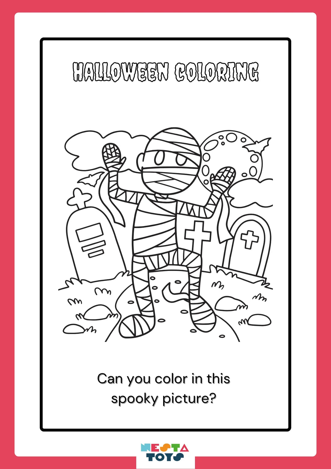 Spooktacular Halloween Coloring Activity Sheet: Fun for Kids! - nestatoys