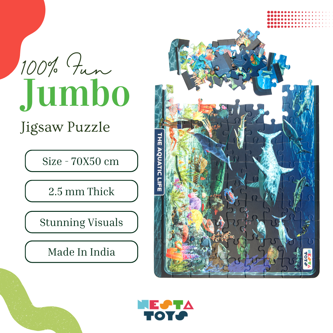 Aquatic Life Jigsaw Puzzle (108 Jumbo Pieces) - nestatoys