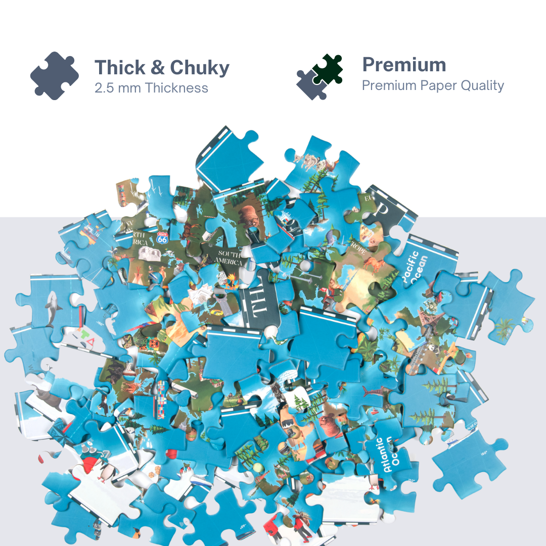 World Map Jigsaw Puzzle (108 Jumbo Pieces) - nestatoys