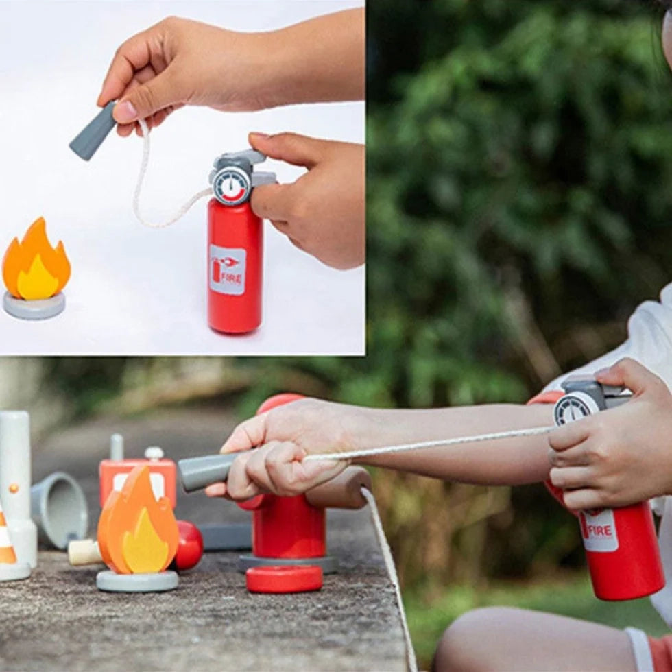 Firefighter Pretend Play Toy with Fireman Costume Kit (14 Pcs) - nestatoys