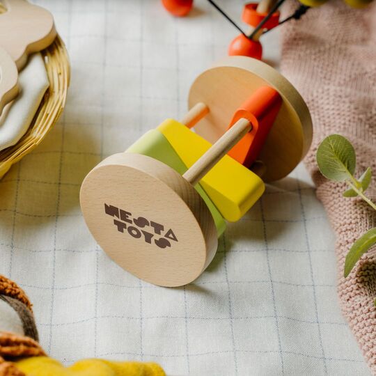 Clacker Toy | Wooden Rattle for Babies - nestatoys