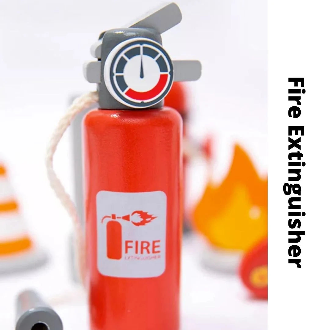 Firefighter Pretend Play Toy with Fireman Costume Kit (14 Pcs) - nestatoys