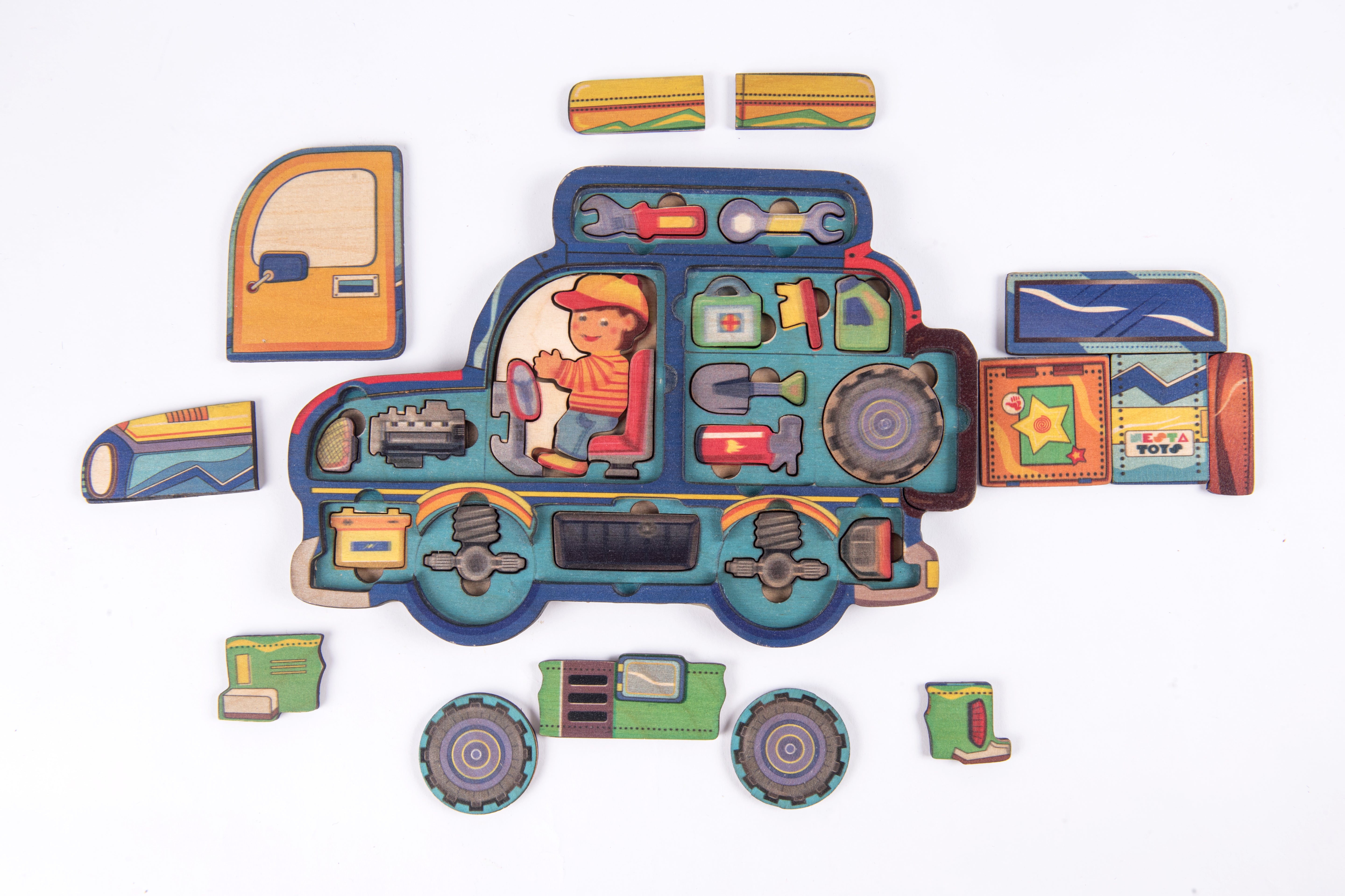 Wooden Car Puzzle - nestatoys