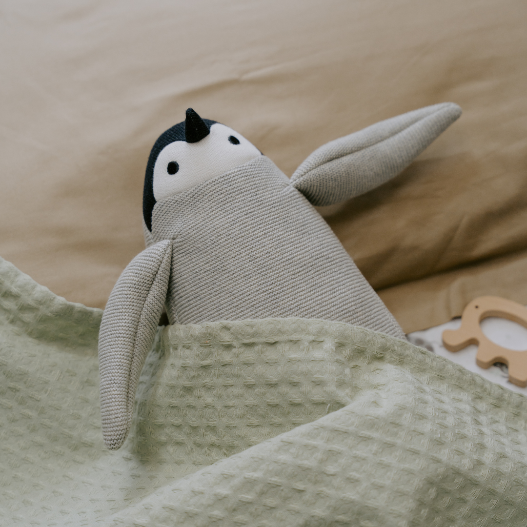 Peppy the Penguin | Knitted Cotton Animal Plush Toy for Kids - nestatoys