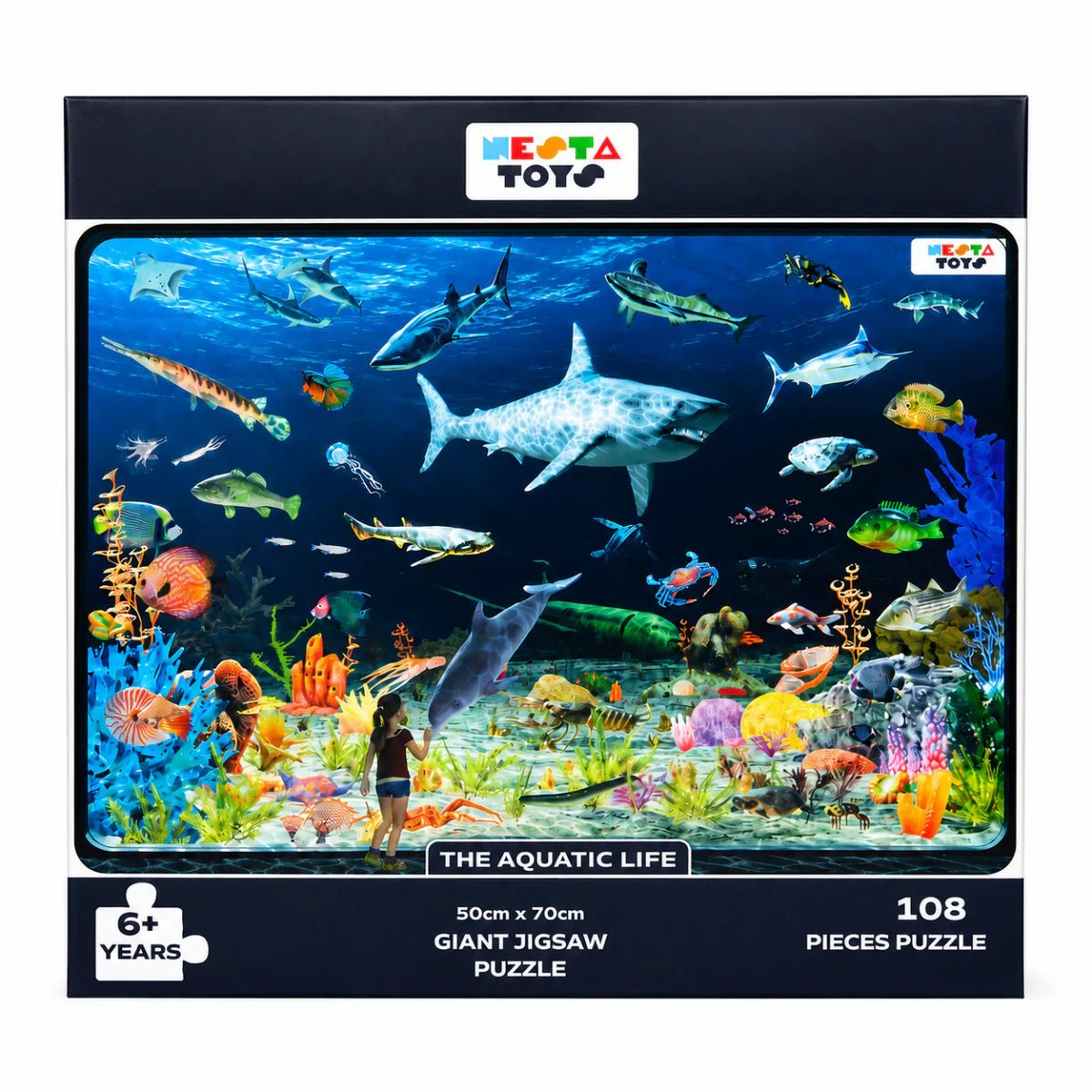 Aquatic Life Jigsaw Puzzle (108 Jumbo Pieces) - NESTA TOYS