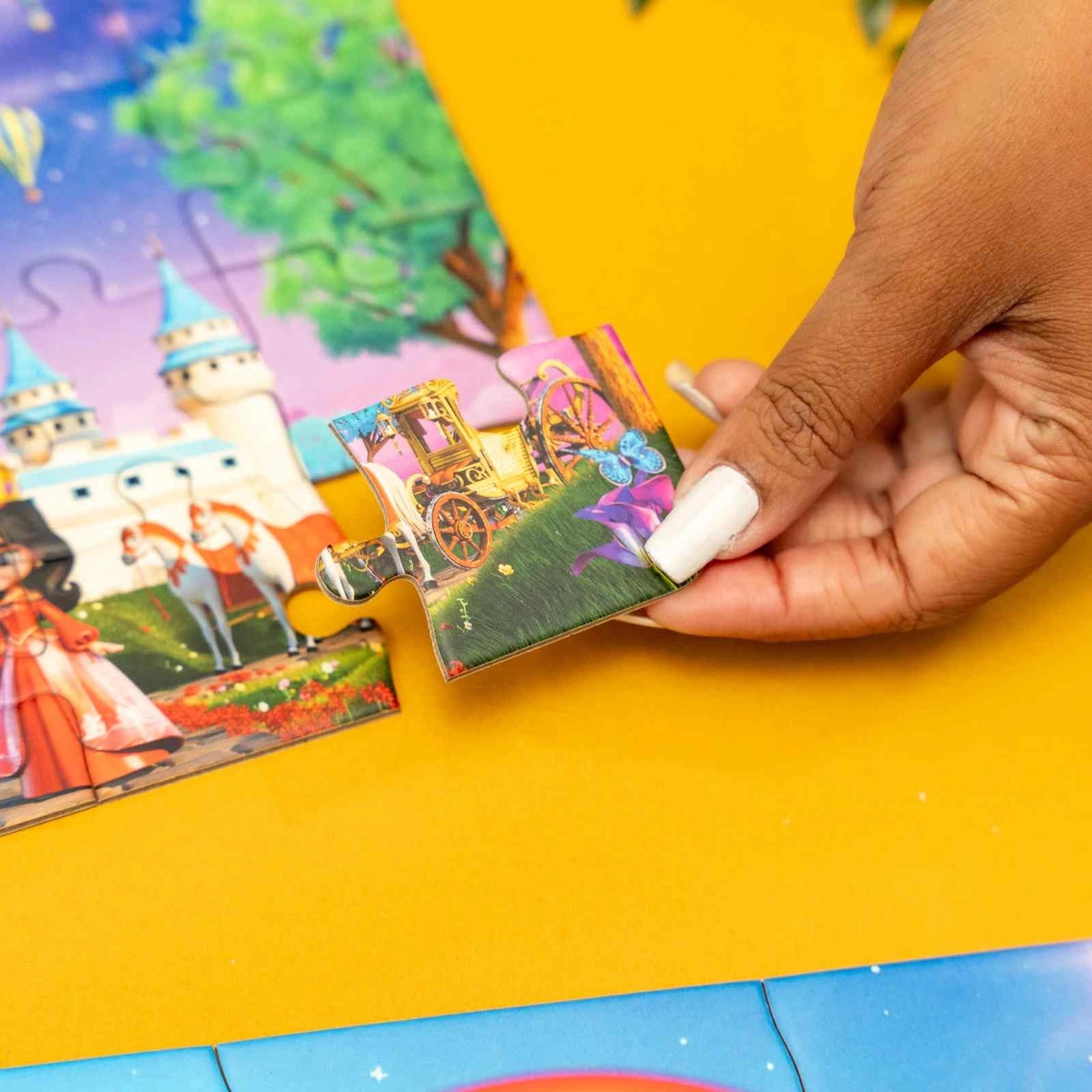 NESTA TOYS - Floor Puzzle & Game | 4 in 1 Jigsaw Puzzle | Enchantia (9 Pcs,12 Pcs, 16 Pcs, 20 Pcs) 