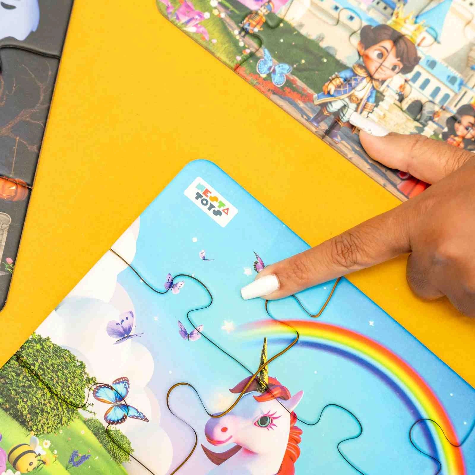 NESTA TOYS - Floor Puzzle & Game | 4 in 1 Jigsaw Puzzle | Enchantia (9 Pcs,12 Pcs, 16 Pcs, 20 Pcs) 