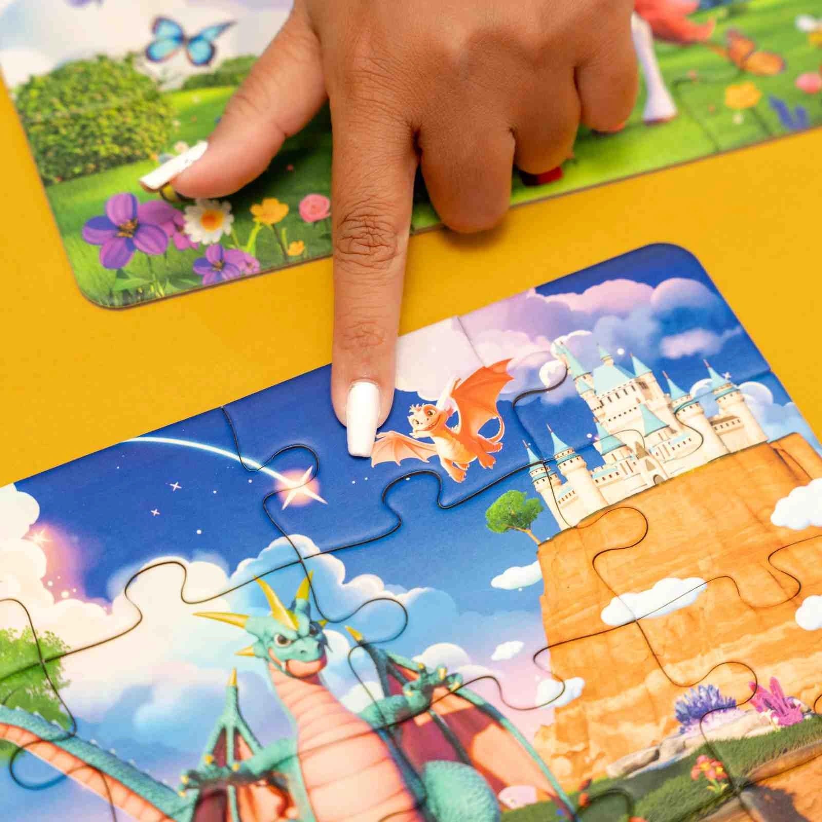 NESTA TOYS - Floor Puzzle & Game | 4 in 1 Jigsaw Puzzle | Enchantia (9 Pcs,12 Pcs, 16 Pcs, 20 Pcs) 