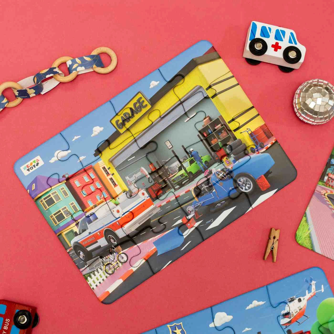 NESTA TOYS - Floor Puzzle & Game | 4 in 1 Jigsaw Puzzle | Emergency Vehicles (9 Pcs,12 Pcs, 16 Pcs, 20 Pcs)