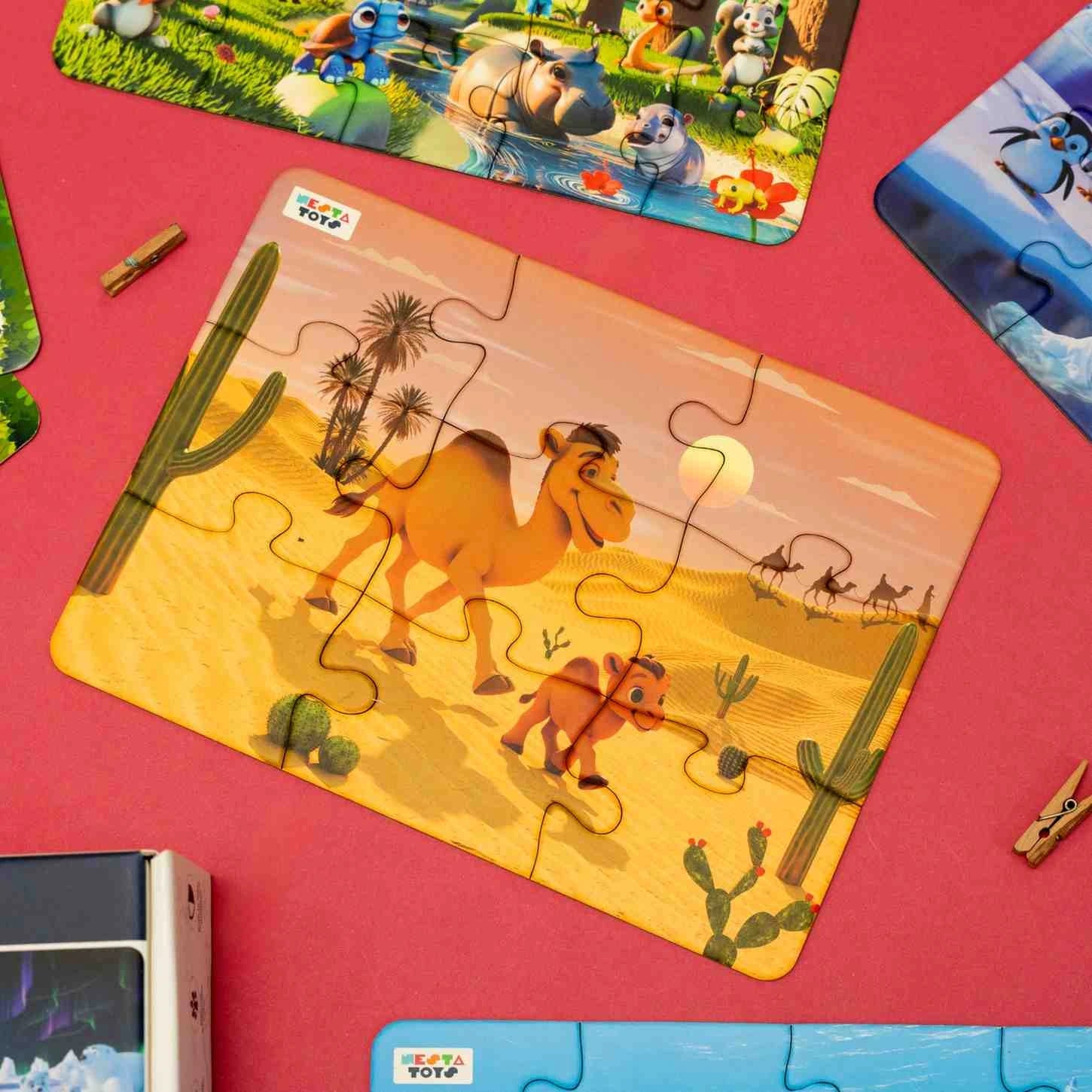 NESTA TOYS - Floor Puzzle & Game | 4 in 1 Jigsaw Puzzle | Habitat (9 Pcs,12 Pcs, 16 Pcs, 20 Pcs) 