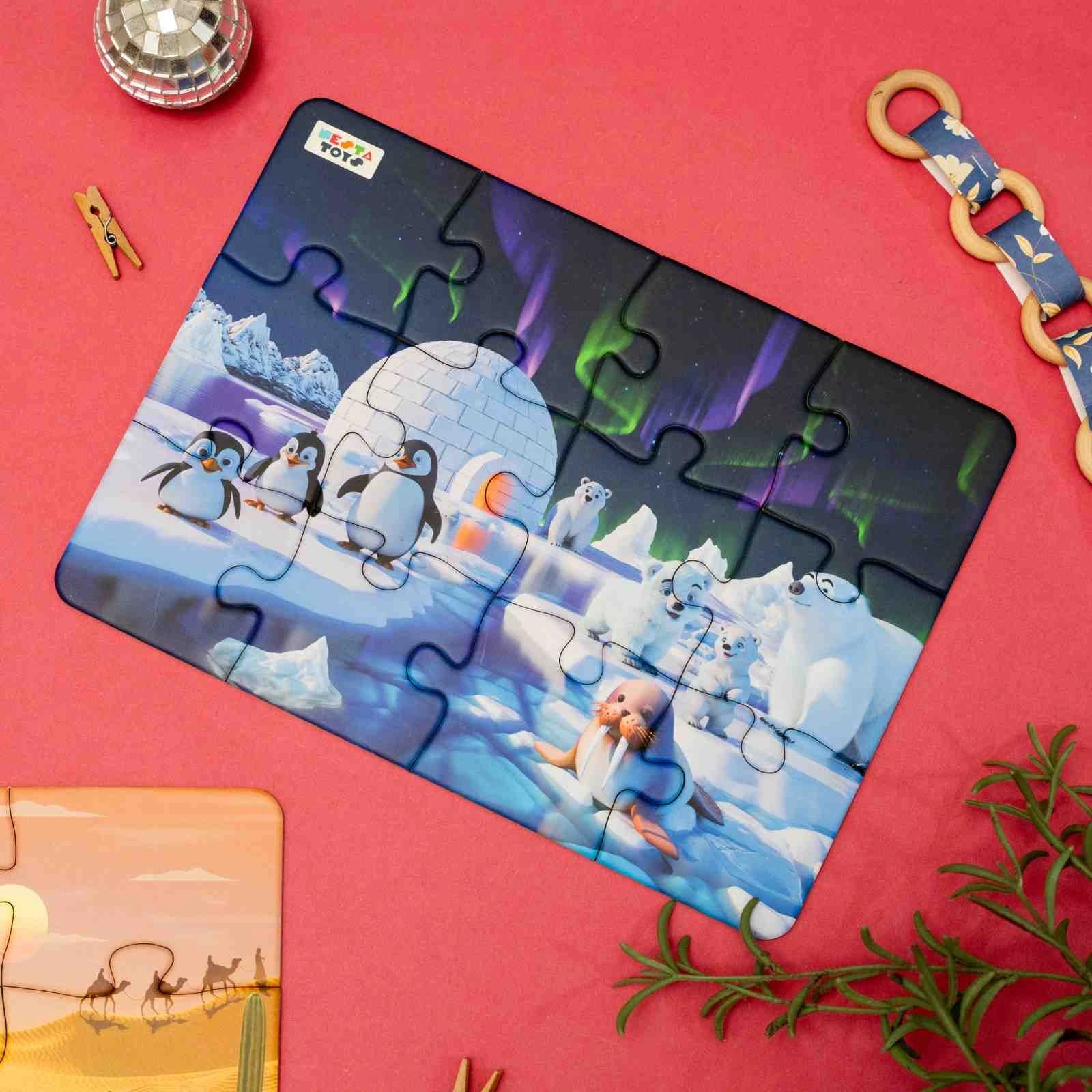 NESTA TOYS - Floor Puzzle & Game | 4 in 1 Jigsaw Puzzle | Habitat (9 Pcs,12 Pcs, 16 Pcs, 20 Pcs) 