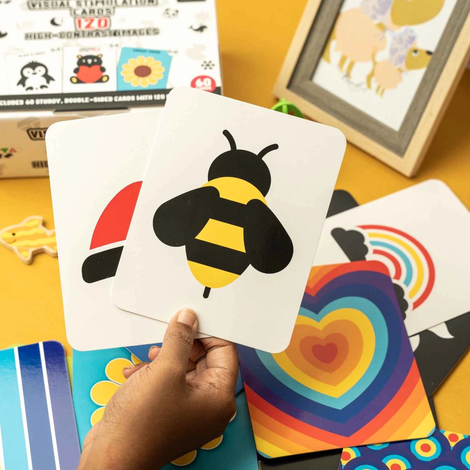 NESTA TOYS - Large High Contrast Flash Cards for Babies & Infants | 120 Pictures | Visual Stimulation Learning Activity Card for Babies