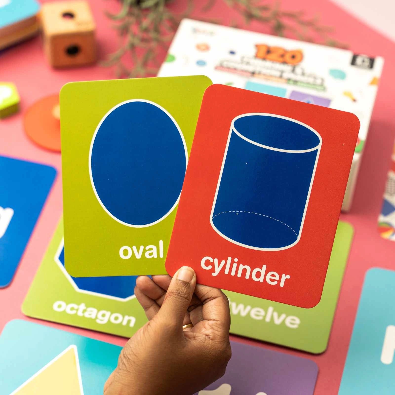 NESTA TOYS - Thick Flash Cards for Toddlers,120 Images | Numbers, Letters, Colors & Shapes