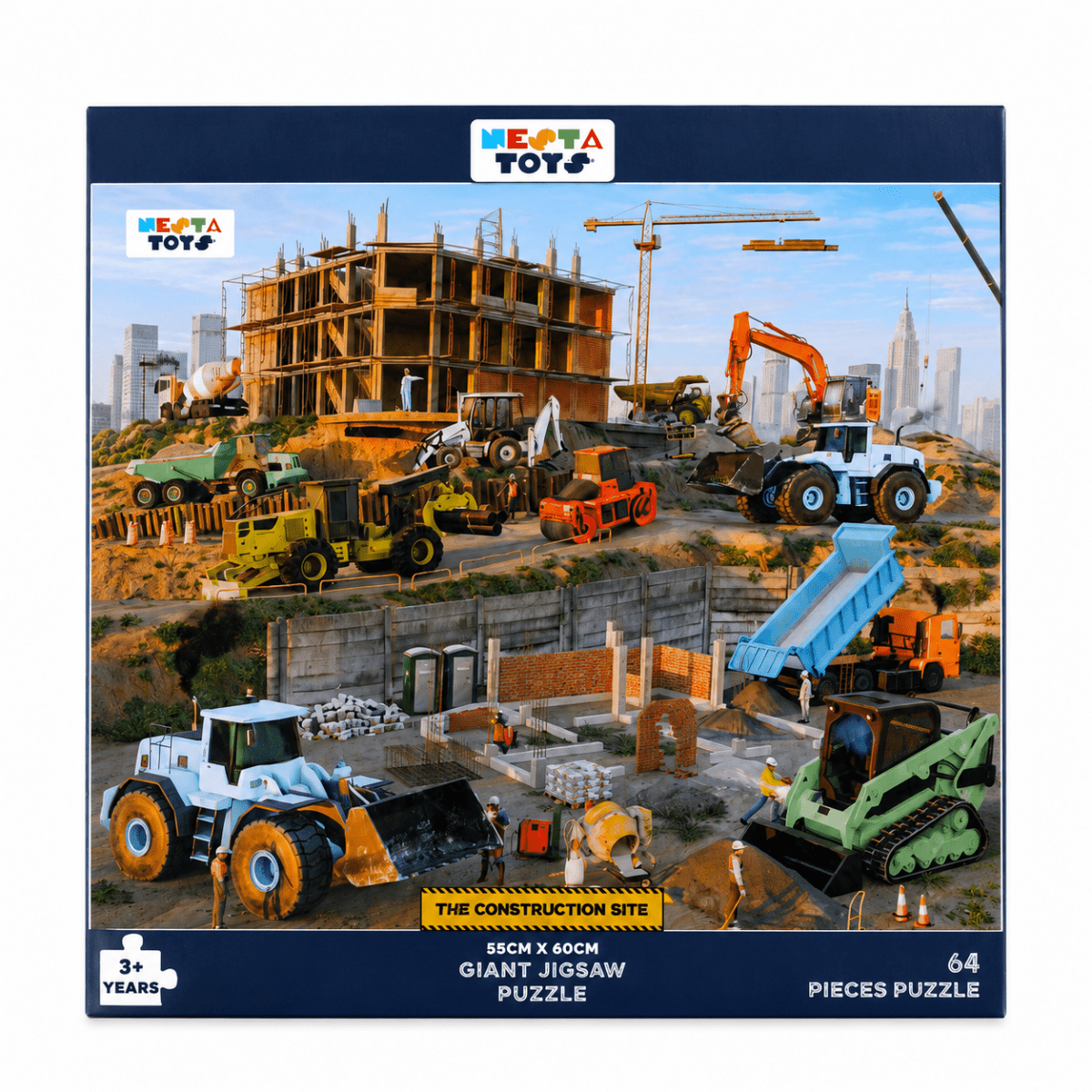 Construction Site Jigsaw Puzzle (64 Pcs) - NESTA TOYS