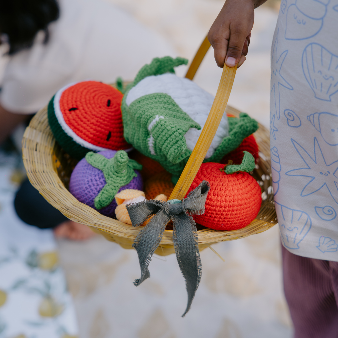 Crochet Fruits & Vegetable Toys | Play Food for Kids (10 Pcs) - nestatoys