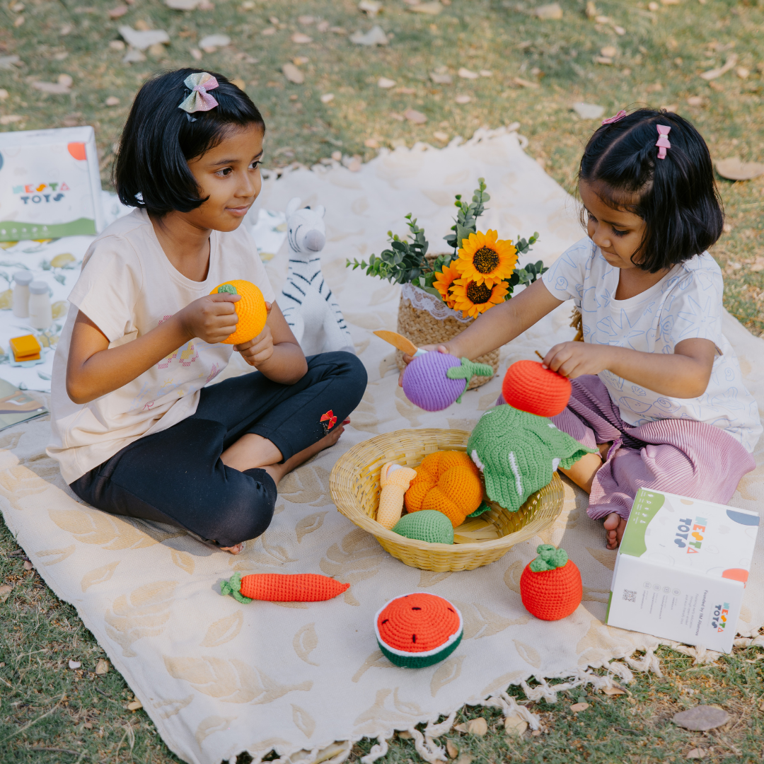 Crochet Fruits & Vegetable Toys | Play Food for Kids (10 Pcs) - nestatoys