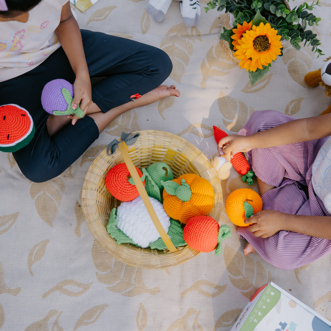 Crochet Fruits & Vegetable Toys | Play Food for Kids (10 Pcs) - nestatoys