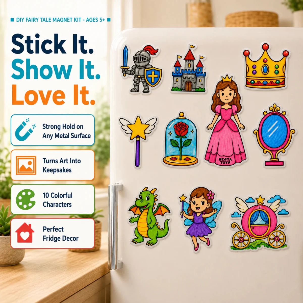 DIY Fridge Magnet (10 Pcs) - Fairy Tale - NESTA TOYS