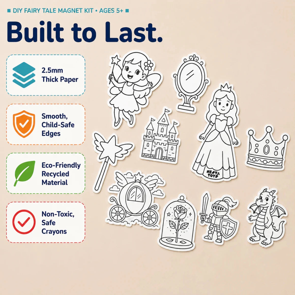 DIY Fridge Magnet (10 Pcs) - Fairy Tale - NESTA TOYS