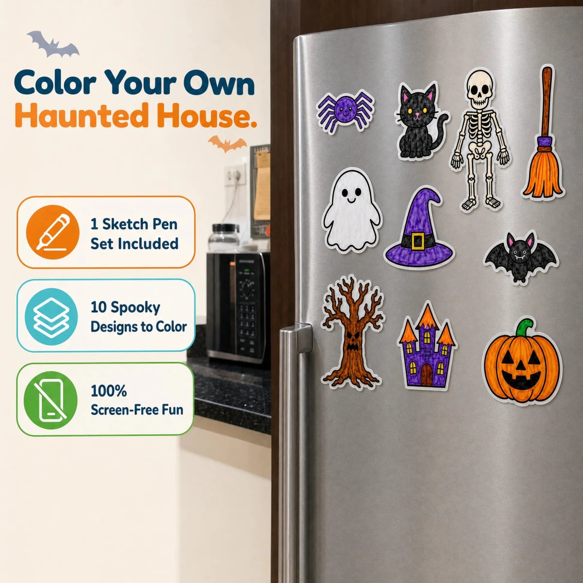 DIY Fridge Magnet (10 Pcs) - Haunted House - NESTA TOYS