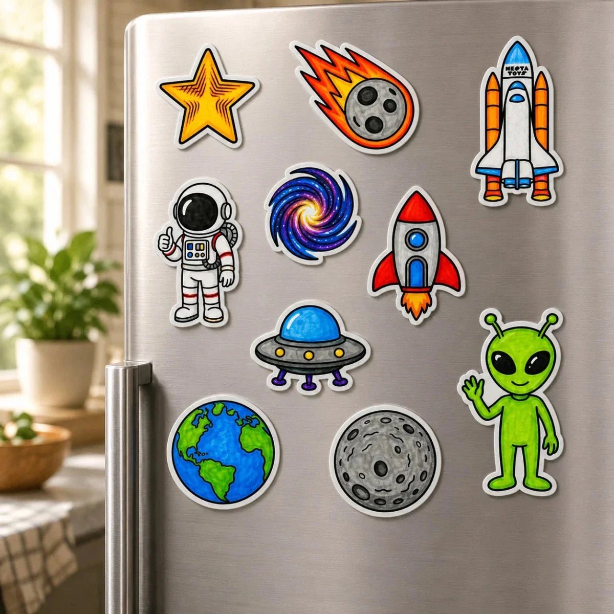 DIY Fridge Magnet (10 Pcs) - Space - NESTA TOYS