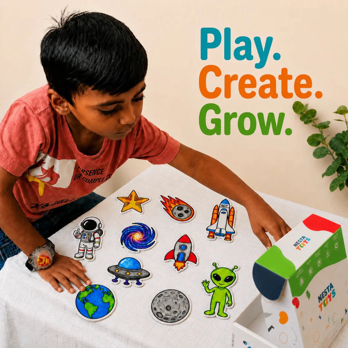 DIY Fridge Magnet (10 Pcs) - Space - NESTA TOYS