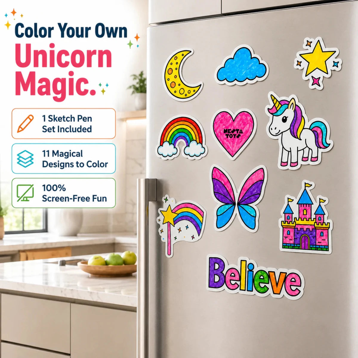 DIY Fridge Magnet (10 Pcs) - Unicorn - NESTA TOYS