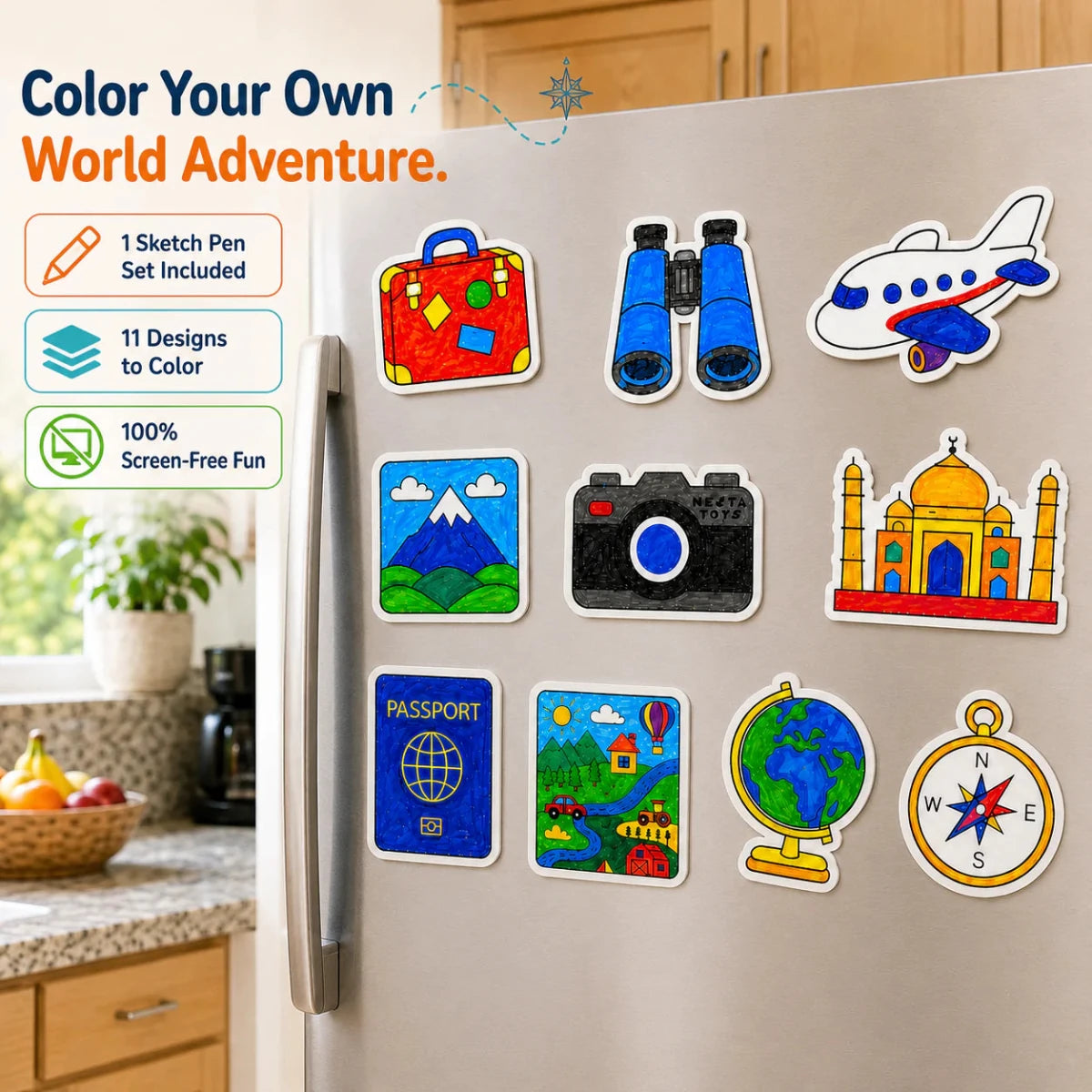DIY Fridge Magnet (10 Pcs) - World Explorer - NESTA TOYS