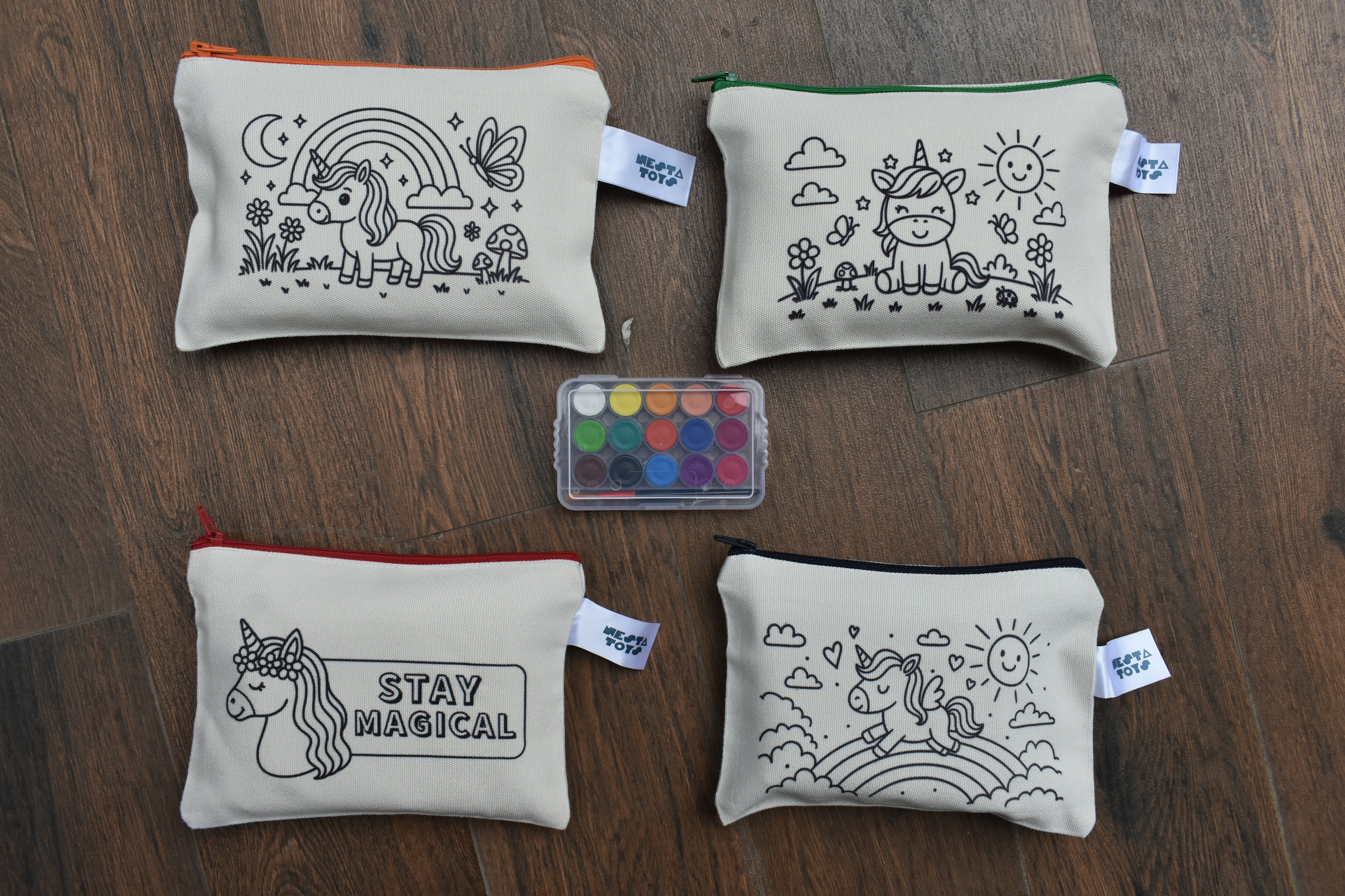 DIY Coloring Cotton Pouch for Kids – Unicorn Theme