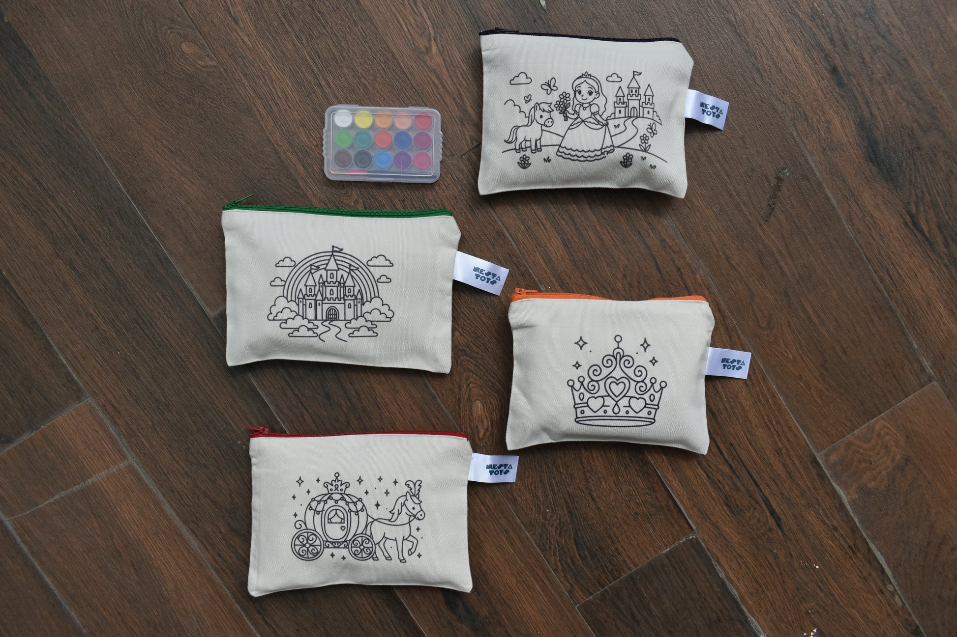 DIY Coloring Cotton Pouch for Kids– Princess Theme