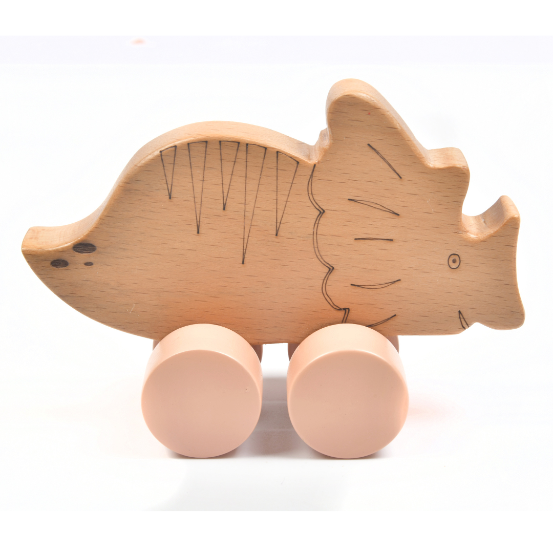 Wooden Dinosaur Car Toy - nestatoys