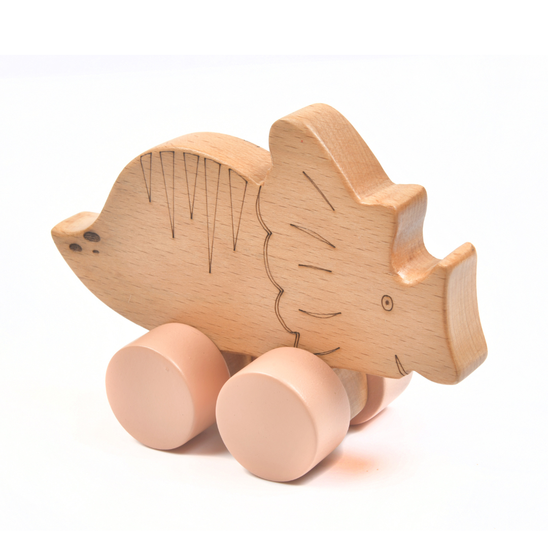Wooden Dinosaur Car Toy - nestatoys