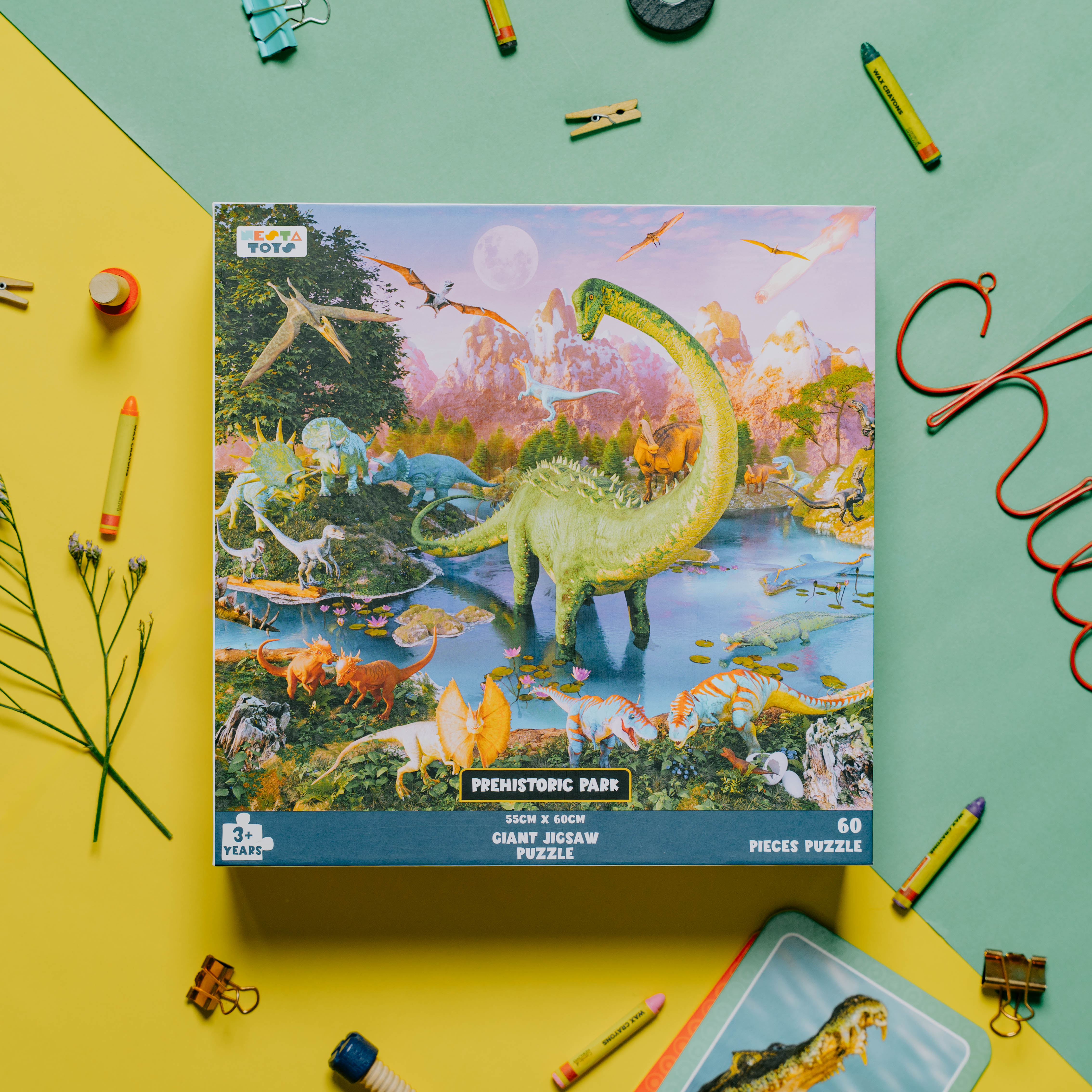 Prehistoric Park Jigsaw Puzzle for Kids (64 Pcs) - nestatoys