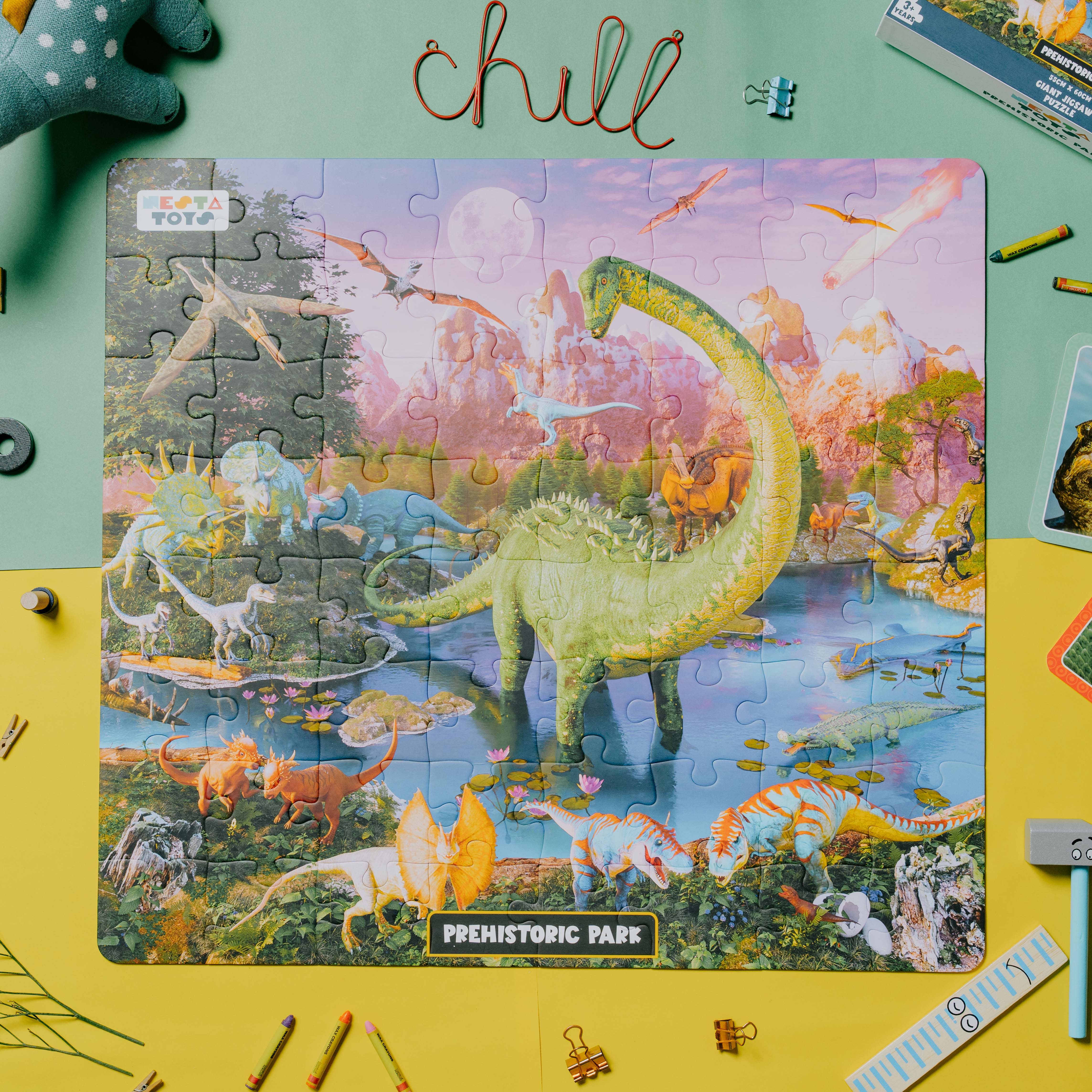 Prehistoric Park Jigsaw Puzzle for Kids (64 Pcs) - nestatoys