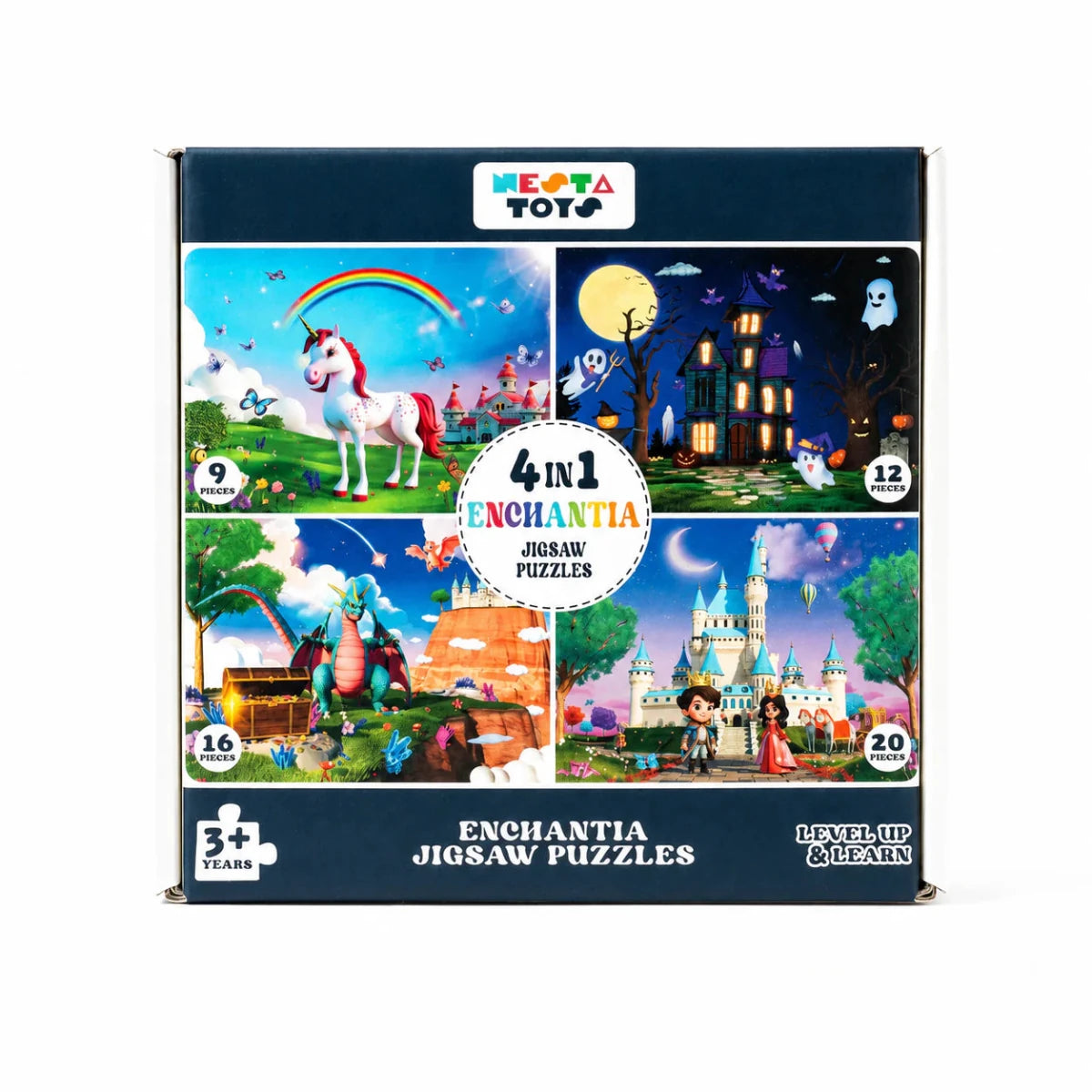 Enchantia - 4 in 1 Level Up & Learn Jigsaw Puzzle (9 Pcs - 20 Pcs) - NESTA TOYS