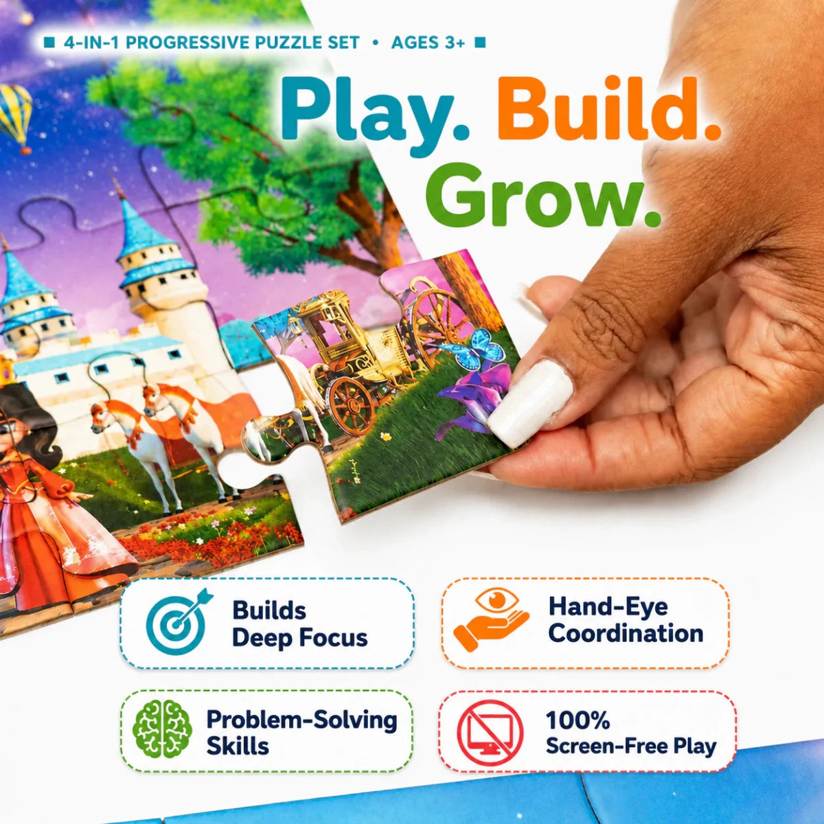Enchantia - 4 in 1 Level Up & Learn Jigsaw Puzzle (9 Pcs - 20 Pcs) - NESTA TOYS