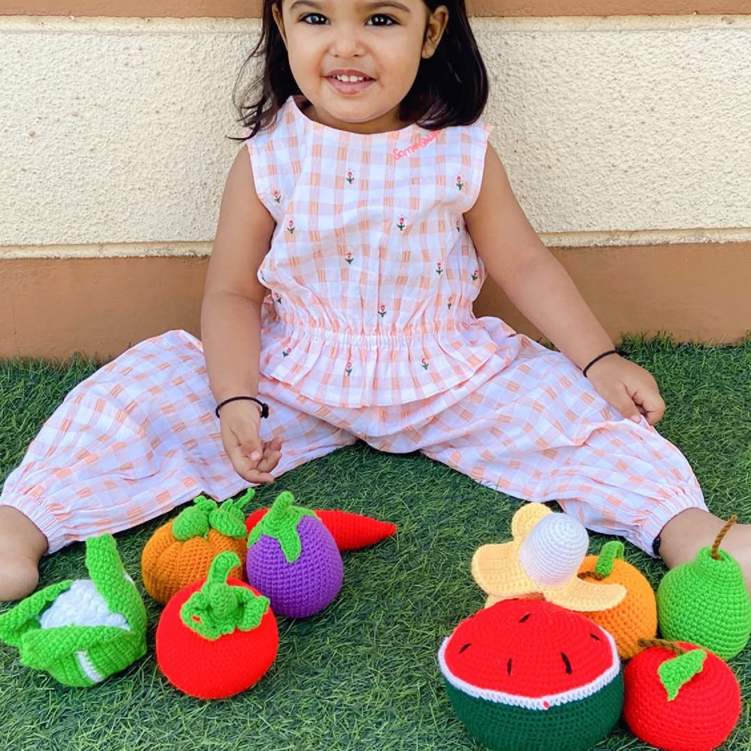 Crochet Fruits & Vegetable Toys | Play Food for Kids (10 Pcs) - nestatoys