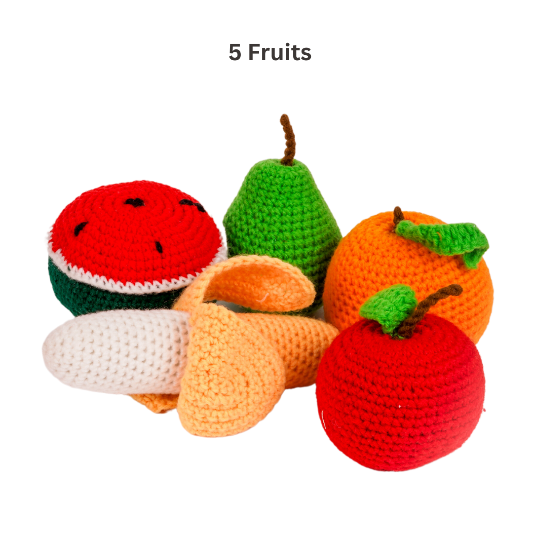 Crochet Fruits & Vegetable Toys | Play Food for Kids (10 Pcs) - nestatoys