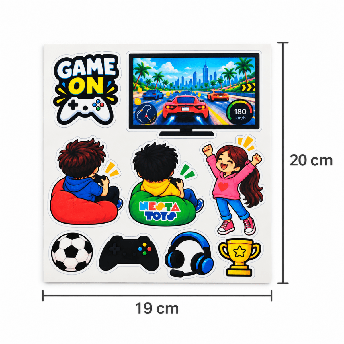 DIY Gaming Drawstring Bag for Kids - Iron-On Sticker Craft Kit - NESTA TOYS