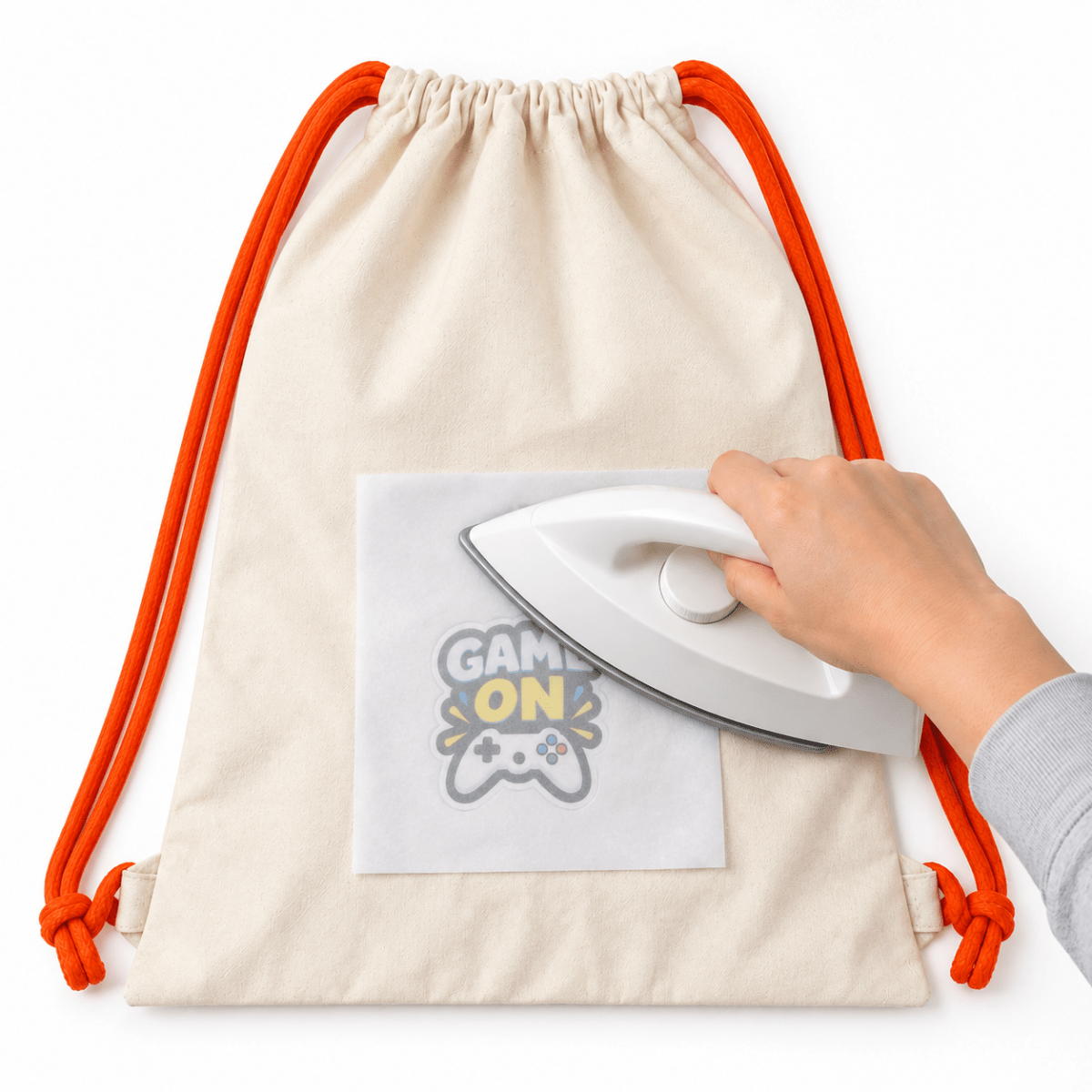 DIY Gaming Drawstring Bag for Kids - Iron-On Sticker Craft Kit - NESTA TOYS