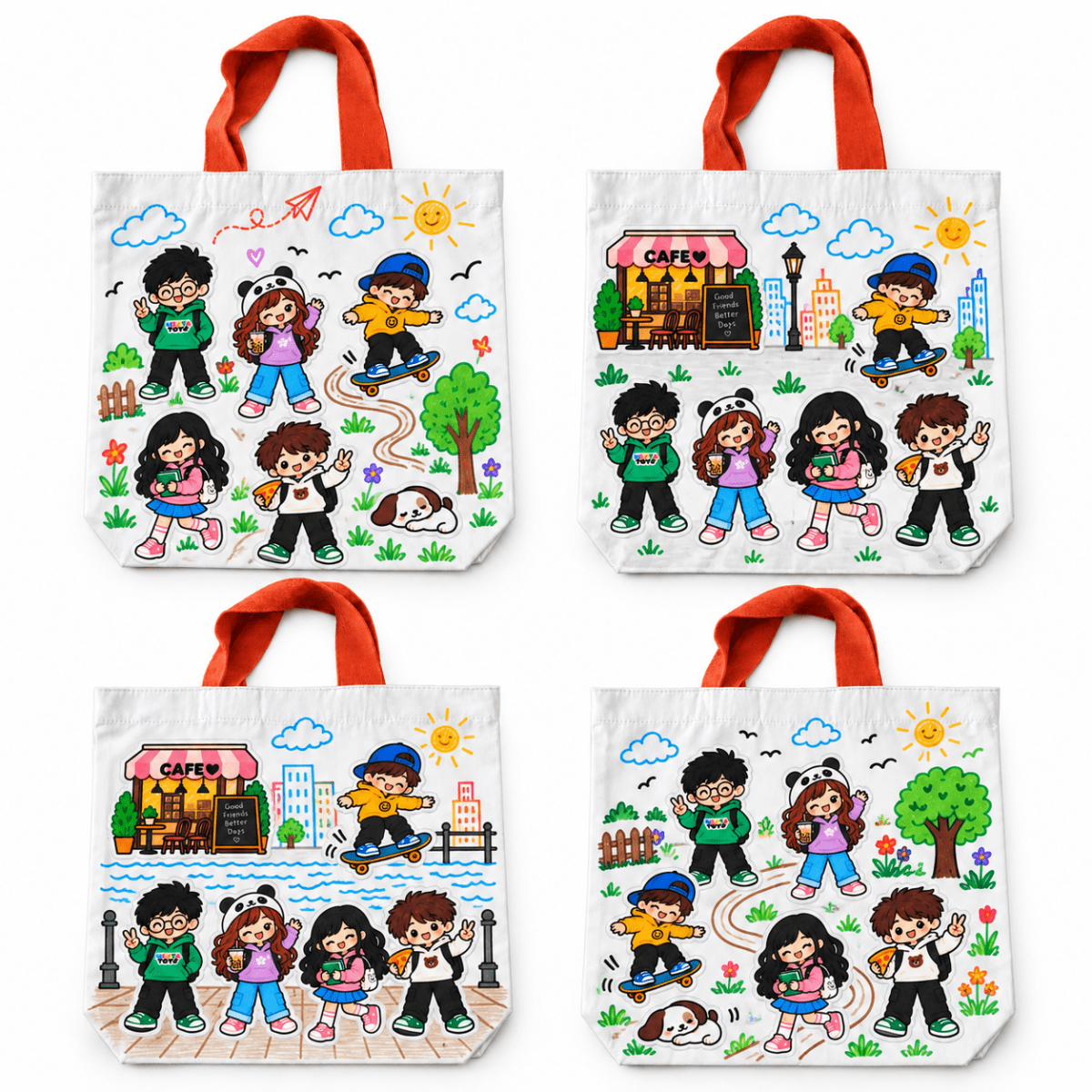 DIY Doodle Tote Bag for Kids - Iron-On Sticker Craft Kit - NESTA TOYS