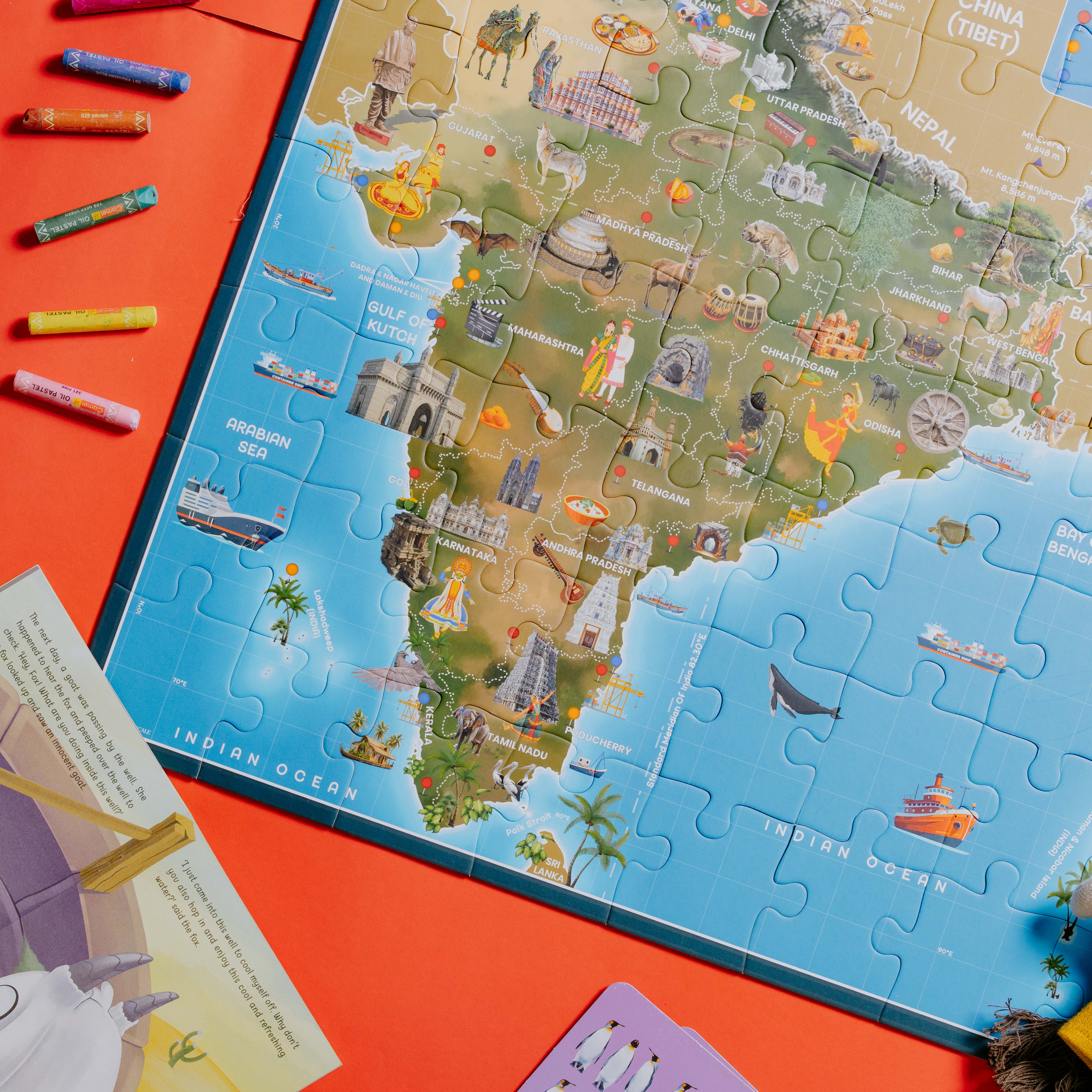 India Map Jigsaw Puzzle (64 Pcs) - nestatoys