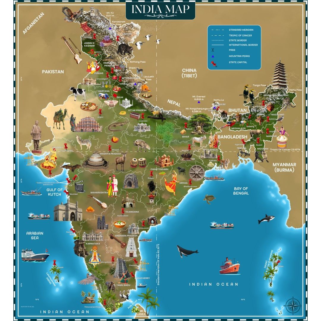 India Map Jigsaw Puzzle (64 Pcs) - nestatoys