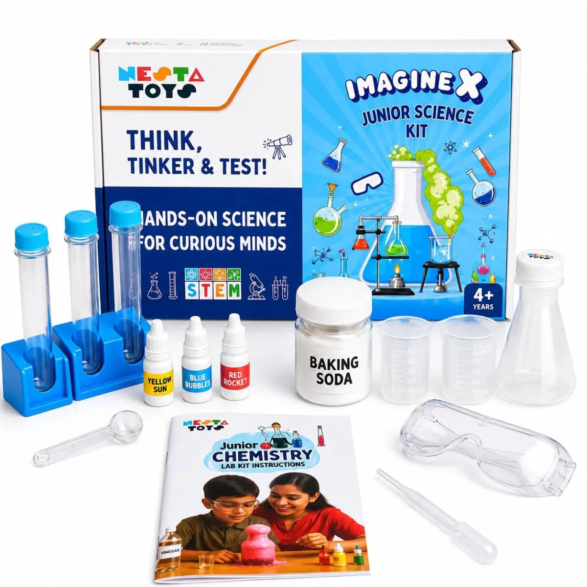 Junior Chemistry Lab Kit - Safe & Fun Science Experiments for Kids - NESTA TOYS