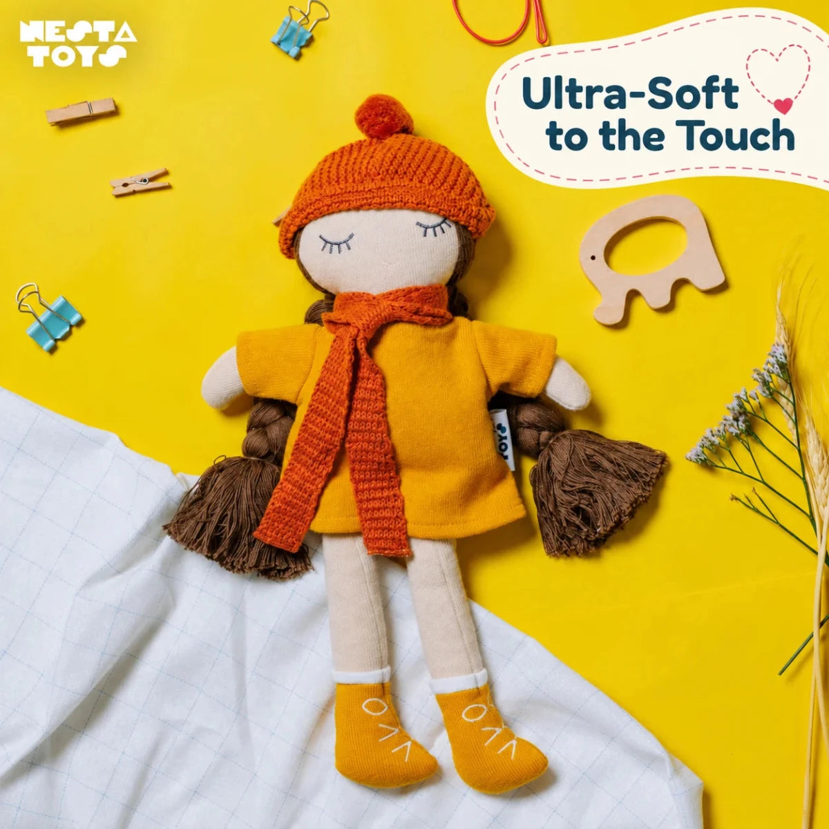 Knitted Cotton Soft Toy Doll - NESTA TOYS