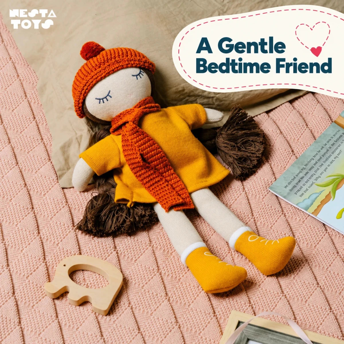 Knitted Cotton Soft Toy Doll - NESTA TOYS