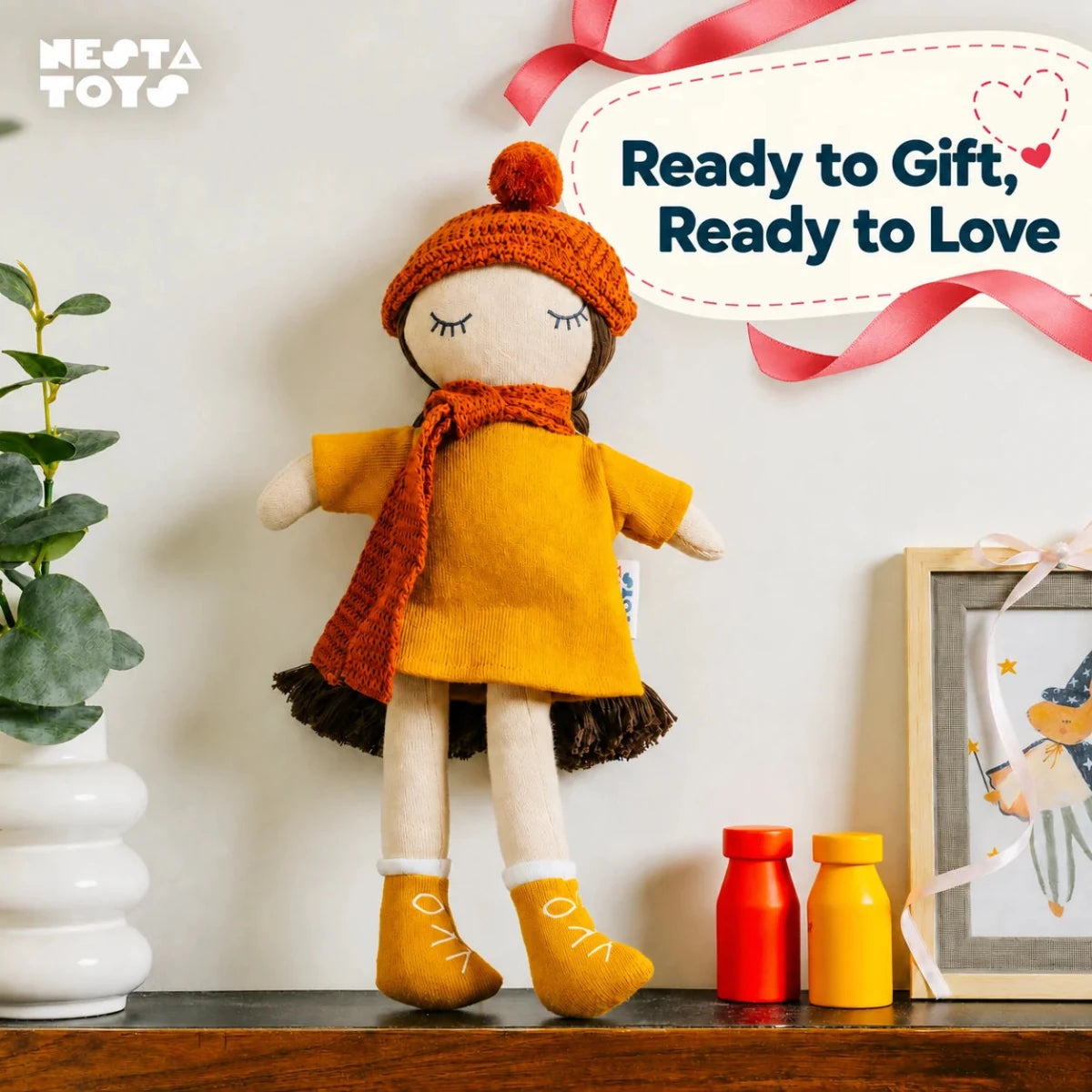 Knitted Cotton Soft Toy Doll - NESTA TOYS