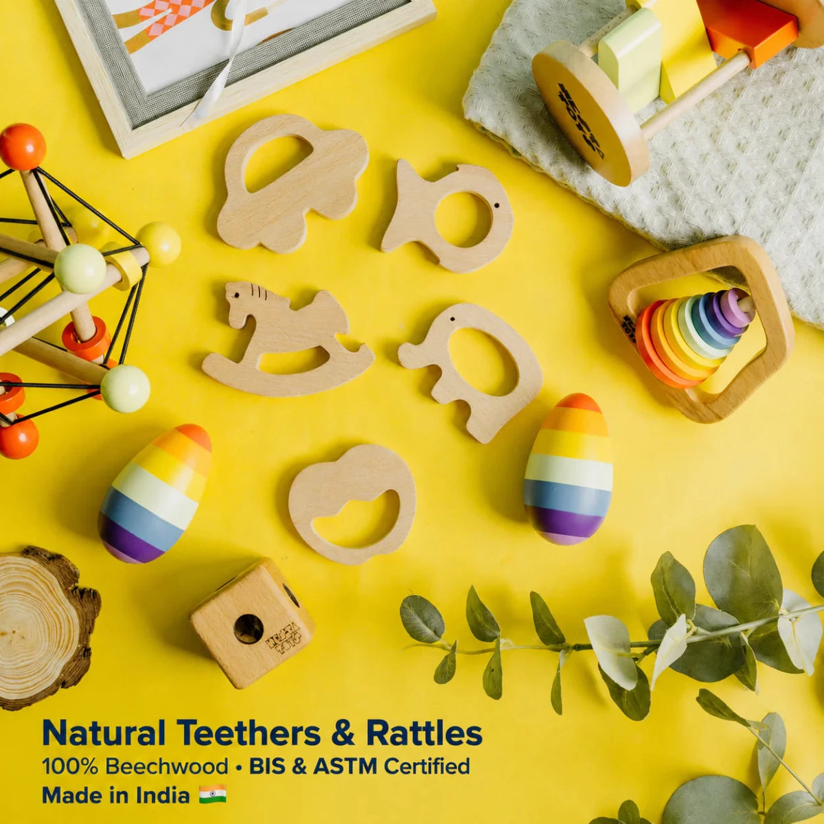 Wooden Elephant Teether (Beech Wood) - NESTA TOYS