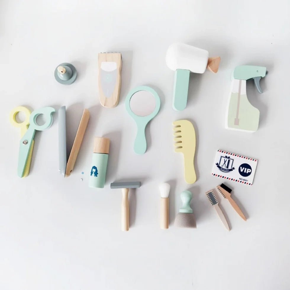 Wooden Barber Toy | Make up Toy for Kids (18 Pcs) - NESTA TOYS